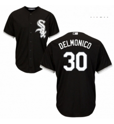 Mens Majestic Chicago White Sox 30 Nicky Delmonico Replica Black Alternate Home Cool Base MLB Jersey 