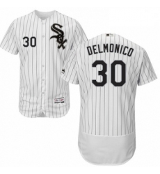 Mens Majestic Chicago White Sox 30 Nicky Delmonico White Home Flex Base Authentic Collection MLB Jersey