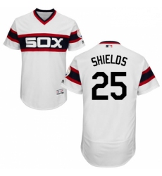 Mens Majestic Chicago White Sox 33 James Shields White Alternate Flex Base Authentic Collection MLB Jersey 