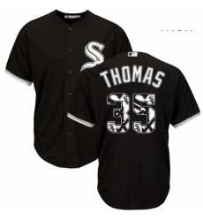 Mens Majestic Chicago White Sox 35 Frank Thomas Authentic Black Team Logo Fashion Cool Base MLB Jersey