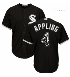 Mens Majestic Chicago White Sox 4 Luke Appling Authentic Black Team Logo Fashion Cool Base MLB Jersey