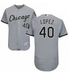 Mens Majestic Chicago White Sox 40 Reynaldo Lopez Grey Road Flex Base Authentic Collection MLB Jersey
