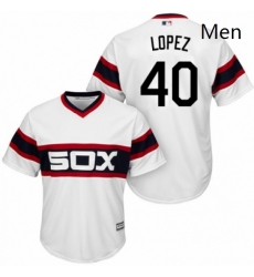 Mens Majestic Chicago White Sox 40 Reynaldo Lopez Replica White 2013 Alternate Home Cool Base MLB Jersey 