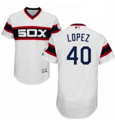 Mens Majestic Chicago White Sox 40 Reynaldo Lopez White Alternate Flex Base Authentic Collection MLB Jersey