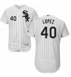 Mens Majestic Chicago White Sox 40 Reynaldo Lopez White Home Flex Base Authentic Collection MLB Jersey