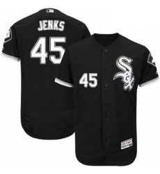 Mens Majestic Chicago White Sox 45 Bobby Jenks Black Flexbase Authentic Collection MLB Jersey