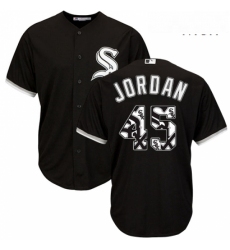 Mens Majestic Chicago White Sox 45 Michael Jordan Authentic Black Team Logo Fashion Cool Base MLB Jersey