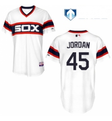 Mens Majestic Chicago White Sox 45 Michael Jordan White Alternate Flex Base Authentic Collection MLB Jersey