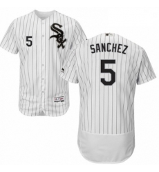 Mens Majestic Chicago White Sox 5 Yolmer Sanchez White Home Flex Base Authentic Collection MLB Jersey