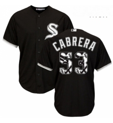 Mens Majestic Chicago White Sox 53 Melky Cabrera Authentic Black Team Logo Fashion Cool Base MLB Jersey