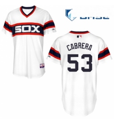 Mens Majestic Chicago White Sox 53 Melky Cabrera Replica White 2013 Alternate Home Cool Base MLB Jersey