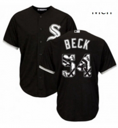 Mens Majestic Chicago White Sox 54 Chris Beck Authentic Black Team Logo Fashion Cool Base MLB Jersey 