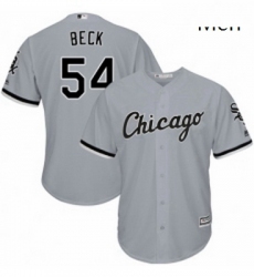 Mens Majestic Chicago White Sox 54 Chris Beck Replica Grey Road Cool Base MLB Jersey 