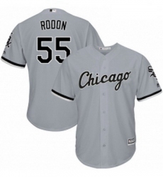 Mens Majestic Chicago White Sox 55 Carlos Rodon Grey Road Flex Base Authentic Collection MLB Jersey
