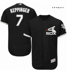 Mens Majestic Chicago White Sox 7 Jeff Keppinger Authentic Black Alternate Home Cool Base MLB Jersey