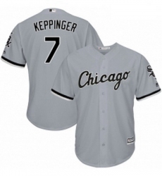 Mens Majestic Chicago White Sox 7 Jeff Keppinger Grey Road Flex Base Authentic Collection MLB Jersey