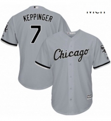Mens Majestic Chicago White Sox 7 Jeff Keppinger Replica Grey Road Cool Base MLB Jersey