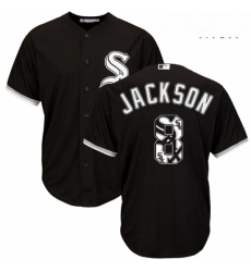 Mens Majestic Chicago White Sox 8 Bo Jackson Authentic Black Team Logo Fashion Cool Base MLB Jersey