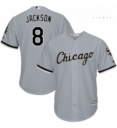 Mens Majestic Chicago White Sox 8 Bo Jackson Replica Grey Road Cool Base MLB Jersey