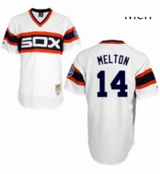 Mens Mitchell and Ness 1983 Chicago White Sox 14 Bill Melton Replica White Throwback MLB Jersey