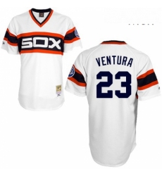 Mens Mitchell and Ness 1983 Chicago White Sox 23 Robin Ventura Replica White Throwback MLB Jersey