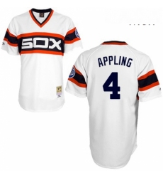 Mens Mitchell and Ness 1983 Chicago White Sox 4 Luke Appling Authentic White Throwback MLB Jersey