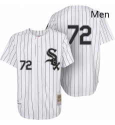 Mens Mitchell and Ness 1993 Chicago White Sox 72 Carlton Fisk Authentic White Throwback MLB Jersey