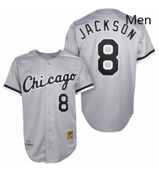Mens Mitchell and Ness 1993 Chicago White Sox 8 Bo Jackson Authentic Grey Throwback MLB Jersey