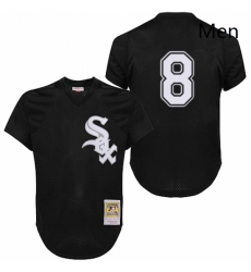 Mens Mitchell and Ness 1993 Chicago White Sox 8 Bo Jackson Replica Black Throwback MLB Jersey