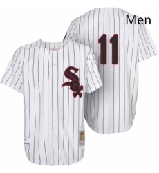 Mens Mitchell and Ness Chicago White Sox 11 Luis Aparicio Authentic White Throwback MLB Jersey