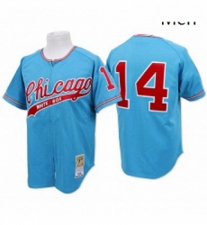 Mens Mitchell and Ness Chicago White Sox 14 Bill Melton Authentic Blue Throwback MLB Jersey