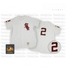 Mens Mitchell and Ness Chicago White Sox 2 Nellie Fox Authentic White Throwback MLB Jersey