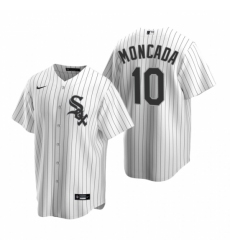 Mens Nike Chicago White Sox 10 Yoan Moncada White Home Stitched Baseball Jersey