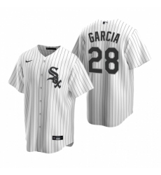 Mens Nike Chicago White Sox 28 Leury Garcia White Home Stitched Baseball Jersey