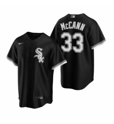 Mens Nike Chicago White Sox 33 James McCann Black Alternate Stitched Baseball Jersey