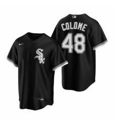 Mens Nike Chicago White Sox 48 Alex Colome Black Alternate Stitched Baseball Jersey