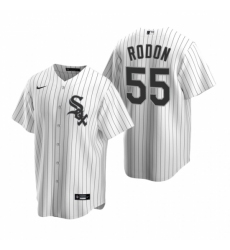 Mens Nike Chicago White Sox 55 Carlos Rodon White Home Stitched Baseball Jerse
