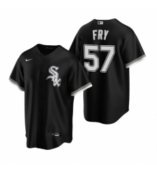 Mens Nike Chicago White Sox 57 Jace Fry Black Alternate Stitched Baseball Jersey