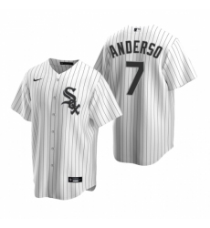 Mens Nike Chicago White Sox 7 Tim Anderson White Home Stitched Baseball Jersey