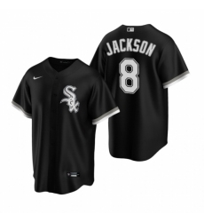 Mens Nike Chicago White Sox 8 Bo Jackson Black Alternate Stitched Baseball Jerse