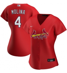 St  Louis St.Louis Cardinals 4 Yadier Molina Nike Women Alternate 2020 MLB Player Jersey Red