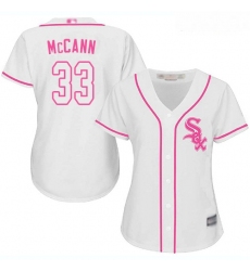 White Sox #33 James McCann White Pink Fashion Women Stitched Baseball Jersey