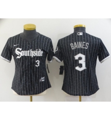 Women Chicago White Sox 3 Harold Baines 2021 Black Connect City Stitched Jersey
