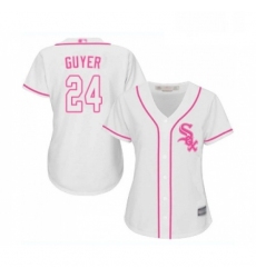 Womens Chicago White Sox 24 Brandon Guyer Authentic White Fashion Cool Base Baseball Jersey 