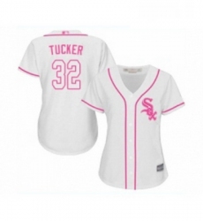 Womens Chicago White Sox 32 Preston Tucker Replica White Fashion Cool Base Baseball Jersey 
