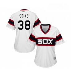 Womens Chicago White Sox 38 Ryan Goins Replica White 2013 Alternate Home Cool Base Baseball Jersey 