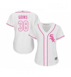 Womens Chicago White Sox 38 Ryan Goins Replica White Fashion Cool Base Baseball Jersey 