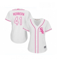 Womens Chicago White Sox 41 Kelvin Herrera Replica White Fashion Cool Base Baseball Jersey 