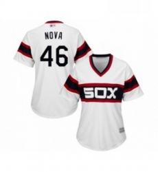 Womens Chicago White Sox 46 Ivan Nova Authentic White 2013 Alternate Home Cool Base Baseball Jersey 