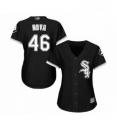 Womens Chicago White Sox 46 Ivan Nova Replica Black Alternate Home Cool Base Baseball Jersey 